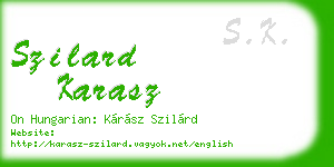 szilard karasz business card