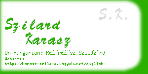 szilard karasz business card